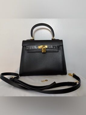 Vici Large Tracey Top Handle bag (designer inspired) with gold accents